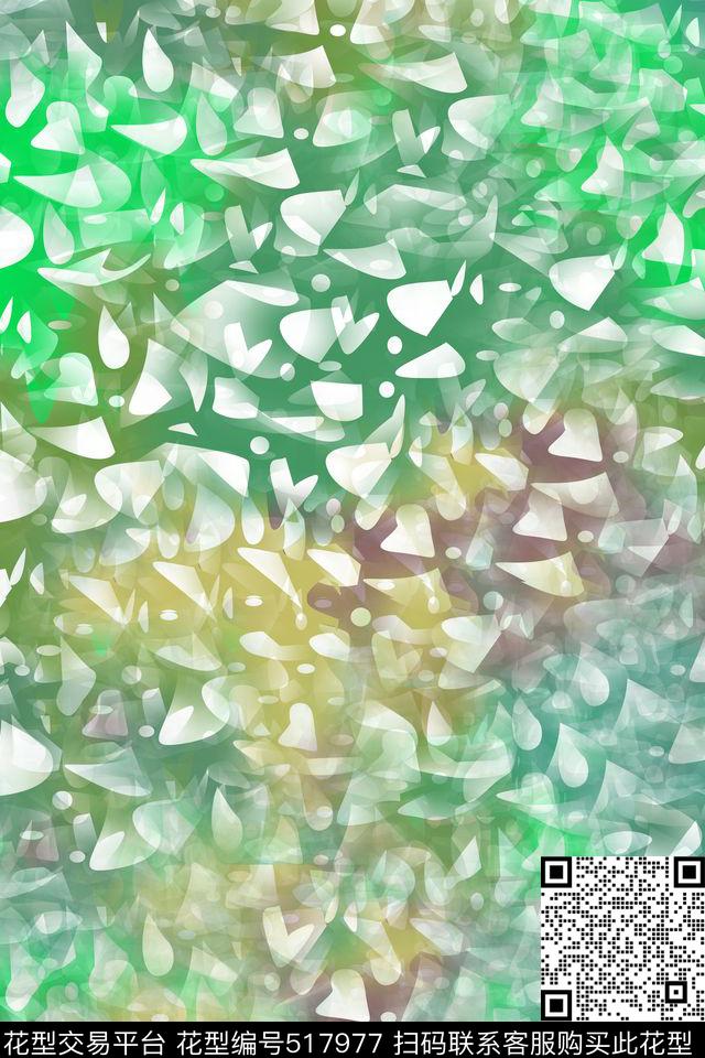 抽象几何拼接数码印花华亿平台下载（图片编号: 517977） - 瓦栏（Walan）