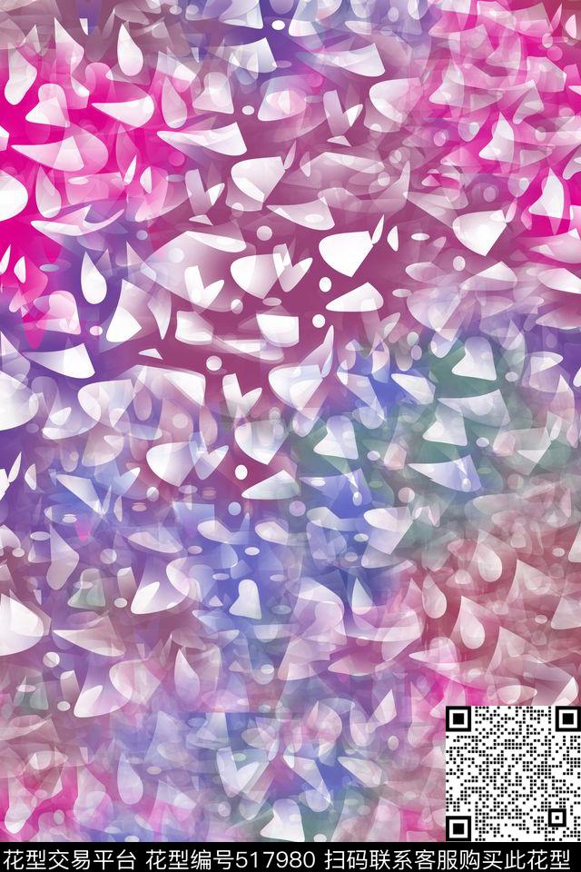 抽象几何拼接数码印花华亿平台下载（图片编号: 517980） - 瓦栏（Walan）