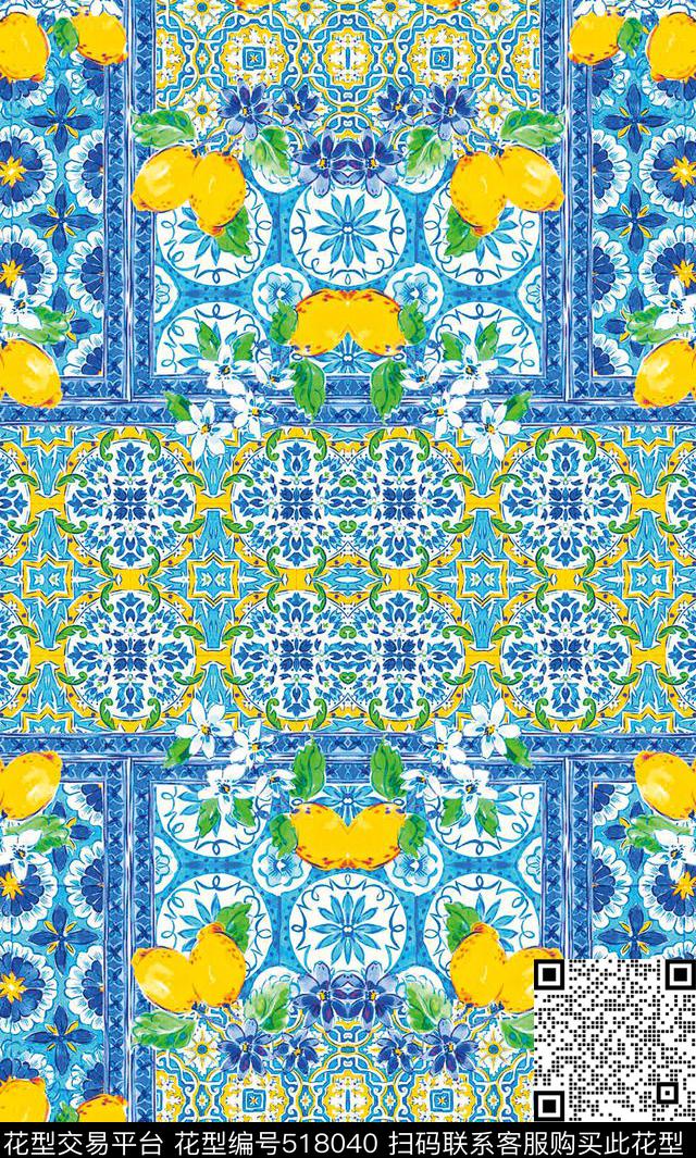 原创植物优雅数码印花华亿平台下载（图片编号: 518040） - 瓦栏（Walan）