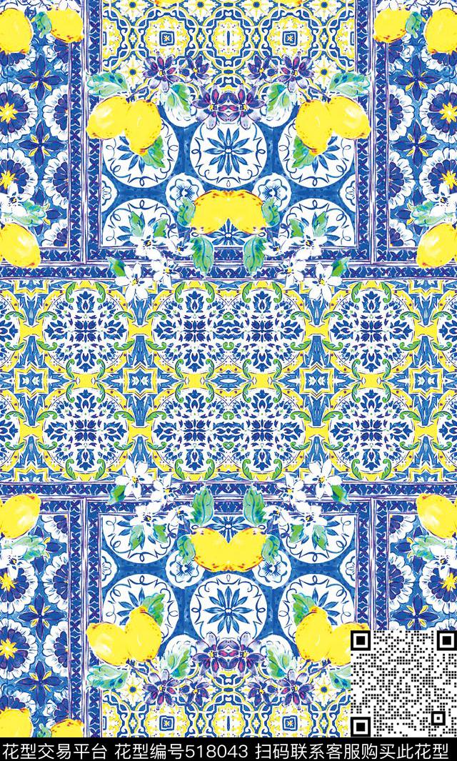 原创植物优雅数码印花华亿平台下载（图片编号: 518043） - 瓦栏（Walan）