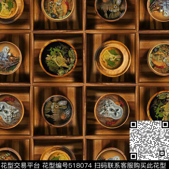 3D立体动物格子数码印花华亿平台下载（图片编号: 518074） - 瓦栏（Walan）