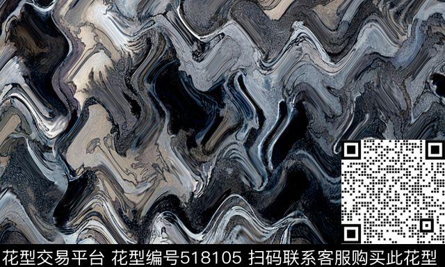 抽象手绘油画数码印花华亿平台下载（图片编号: 518105） - 瓦栏（Walan）