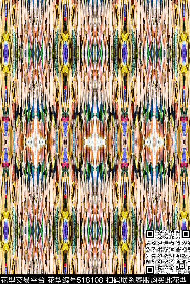 波西米亚抽象肌理数码印花华亿平台下载（图片编号: 518108） - 瓦栏（Walan）