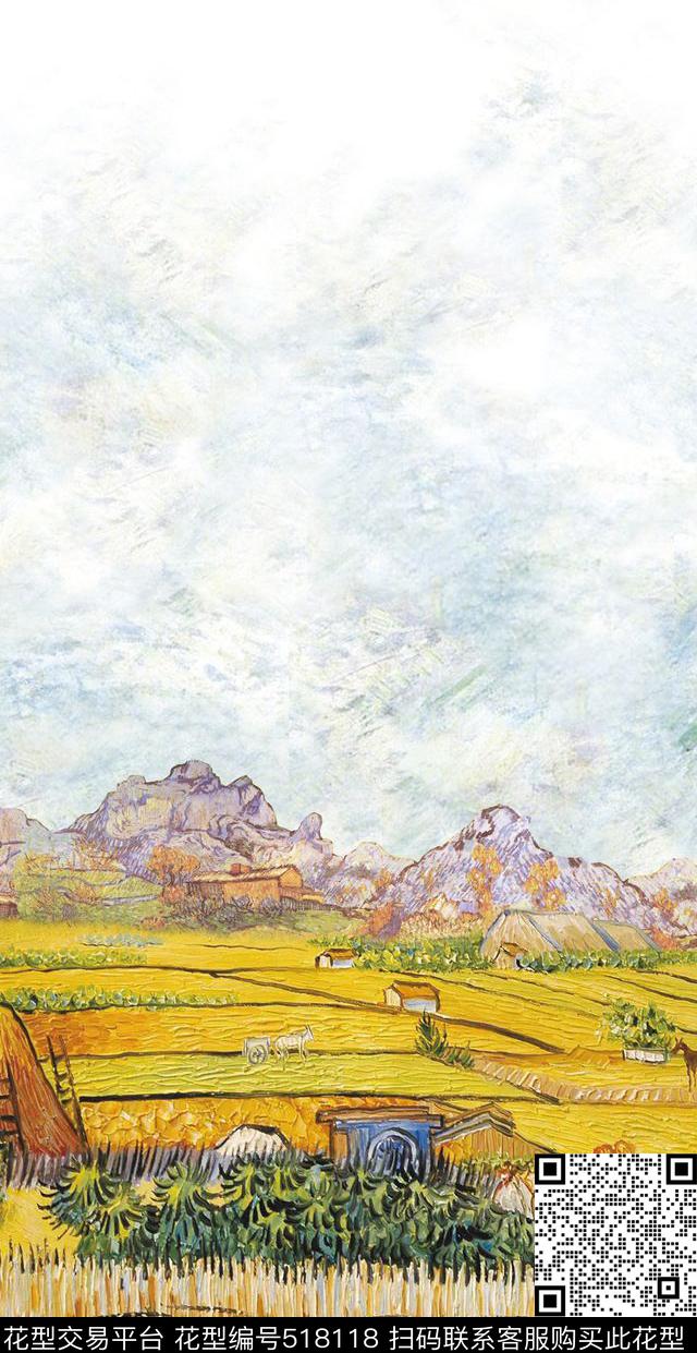 原创时尚绘画数码印花华亿平台下载（图片编号: 518118） - 瓦栏（Walan）