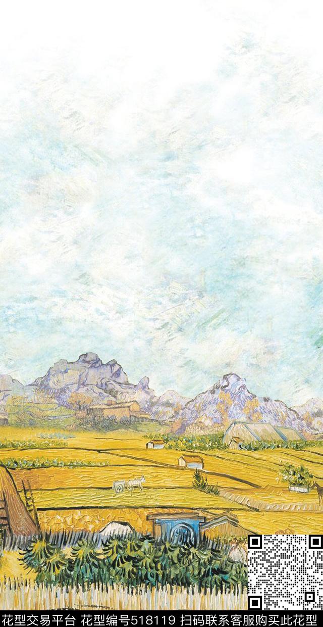 原创时尚绘画数码印花华亿平台下载（图片编号: 518119） - 瓦栏（Walan）