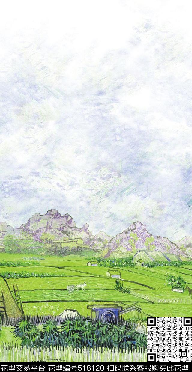 原创时尚绘画数码印花华亿平台下载（图片编号: 518120） - 瓦栏（Walan）