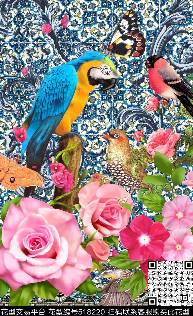 潮流时尚大牌定位动物数码印花华亿平台下载（图片编号: 518220） - 瓦栏（Walan）