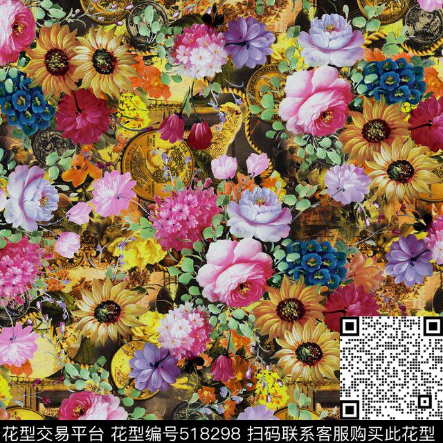 流行服饰抽象图案流行元素数码印花华亿平台下载（图片编号: 518298） - 瓦栏（Walan）