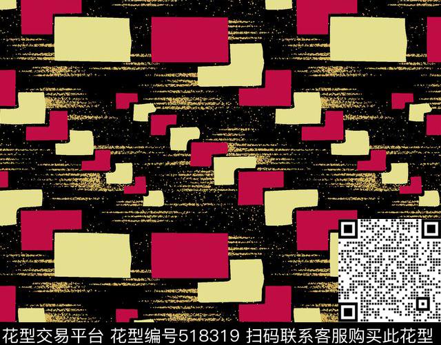 几何字母格子传统印花华亿平台下载（图片编号: 518319） - 瓦栏（Walan）