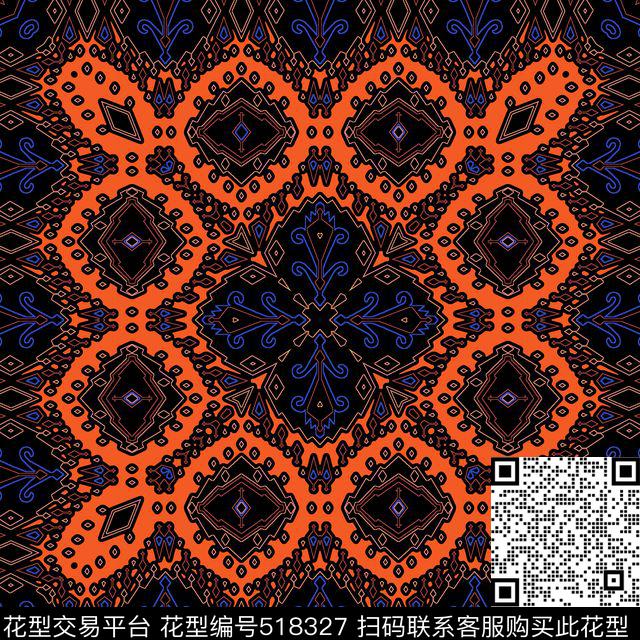 高端方巾几何色块简约时尚传统印花华亿平台下载（图片编号: 518327） - 瓦栏（Walan）