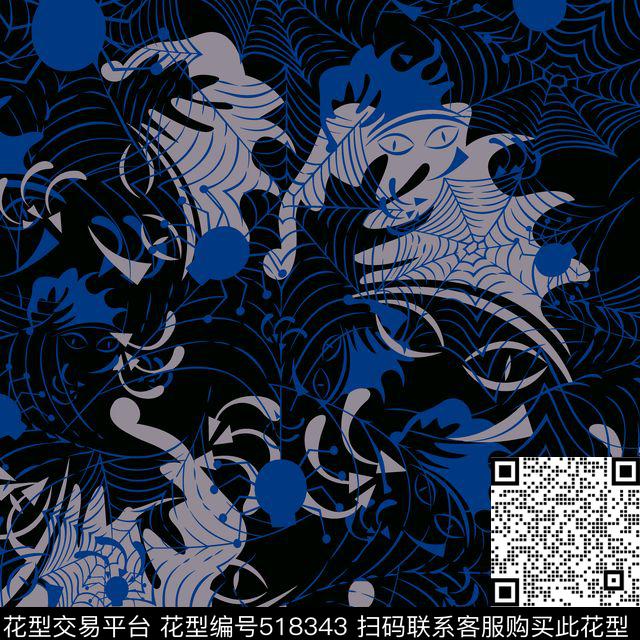 几何字母格子传统印花华亿平台下载（图片编号: 518343） - 瓦栏（Walan）