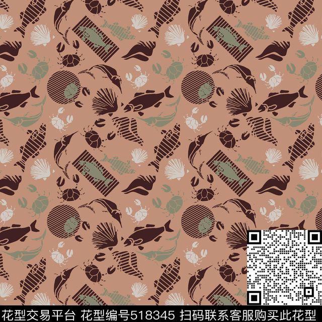 几何字母格子传统印花华亿平台下载（图片编号: 518345） - 瓦栏（Walan）