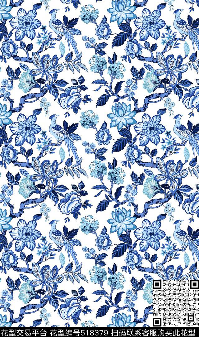 白描长裙传统传统印花华亿平台下载（图片编号: 518379） - 瓦栏（Walan）