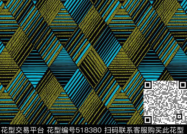 几何字母格子传统印花华亿平台下载（图片编号: 518380） - 瓦栏（Walan）