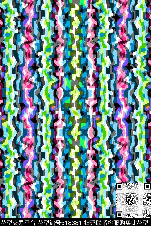 叠加几何图形锯齿传统印花华亿平台下载（图片编号: 518381） - 瓦栏（Walan）