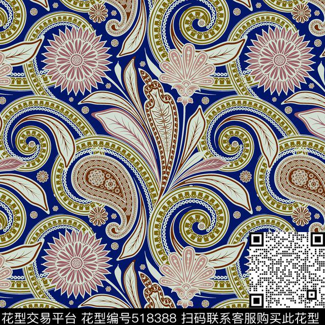 几何字母格子传统印花华亿平台下载（图片编号: 518388） - 瓦栏（Walan）