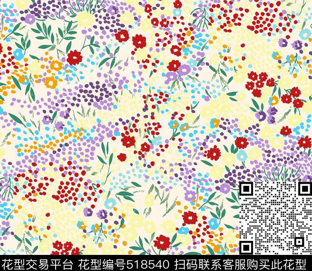 清新碎花碎花小花传统印花华亿平台下载（图片编号: 518540） - 瓦栏（Walan）