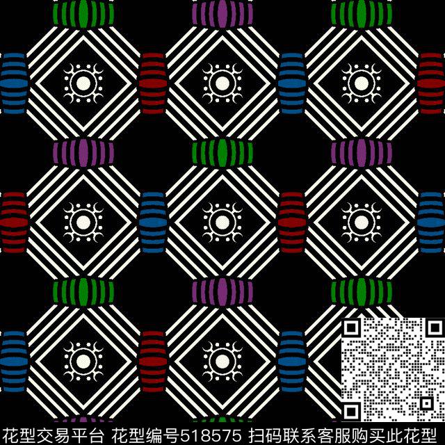 几何扎染华亿平台花卉传统印花华亿平台下载（图片编号: 518575） - 瓦栏（Walan）