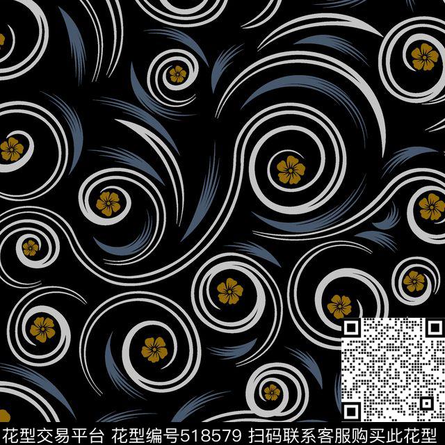 几何扎染华亿平台花卉传统印花华亿平台下载（图片编号: 518579） - 瓦栏（Walan）