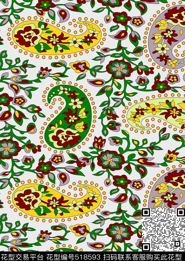 几何扎染华亿平台花卉传统印花华亿平台下载（图片编号: 518593） - 瓦栏（Walan）