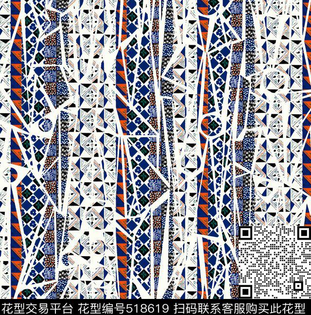 几何扎染华亿平台花卉传统印花华亿平台下载（图片编号: 518619） - 瓦栏（Walan）