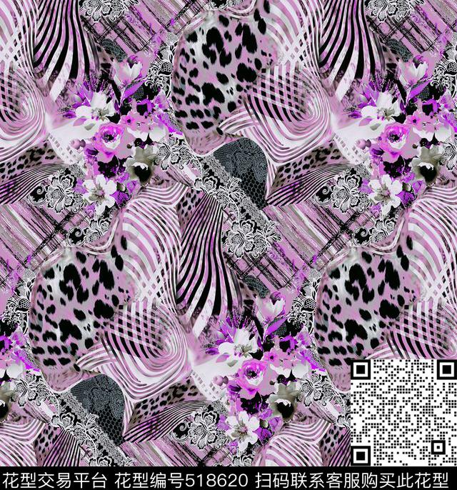 几何扎染华亿平台花卉传统印花华亿平台下载（图片编号: 518620） - 瓦栏（Walan）