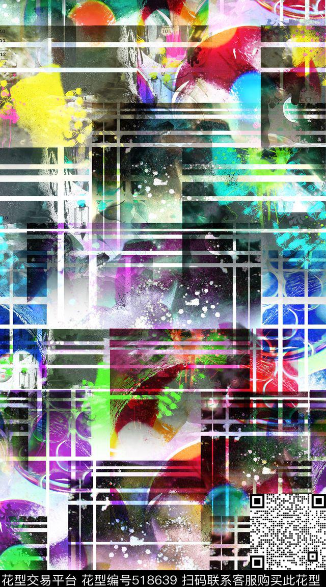 抽象创意渐变数码印花华亿平台下载（图片编号: 518639） - 瓦栏（Walan）