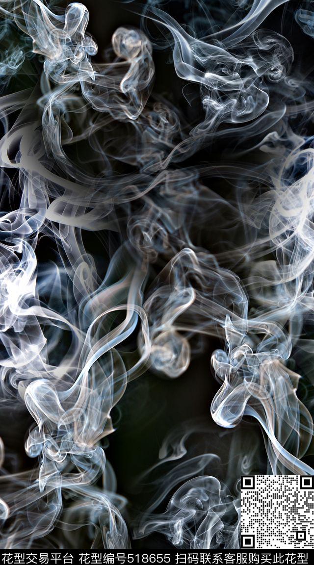 创意烟雾机理潮流数码印花华亿平台下载（图片编号: 518655） - 瓦栏（Walan）