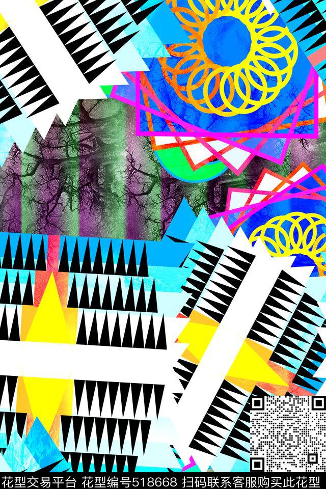 抽象几何女装衬衣华亿平台时尚连衣裙华亿平台数码印花华亿平台下载（图片编号: 518668） - 瓦栏（Walan）