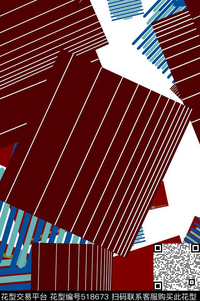 复古时尚几何连衣裙华亿平台女装衬衣华亿平台传统印花华亿平台下载（图片编号: 518673） - 瓦栏（Walan）