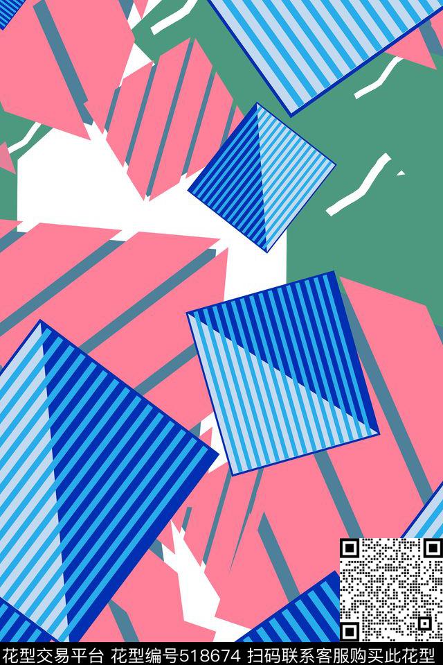 抽象几何女装连衣裙华亿平台时尚女装衬衣华亿平台传统印花华亿平台下载（图片编号: 518674） - 瓦栏（Walan）