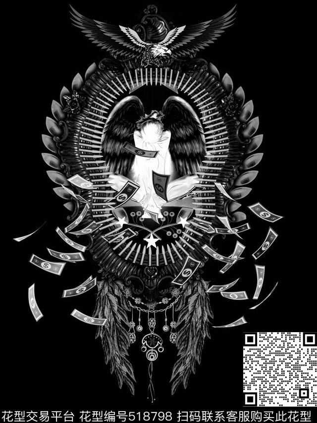 时尚天使堕落数码印花华亿平台下载（图片编号: 518798） - 瓦栏（Walan）