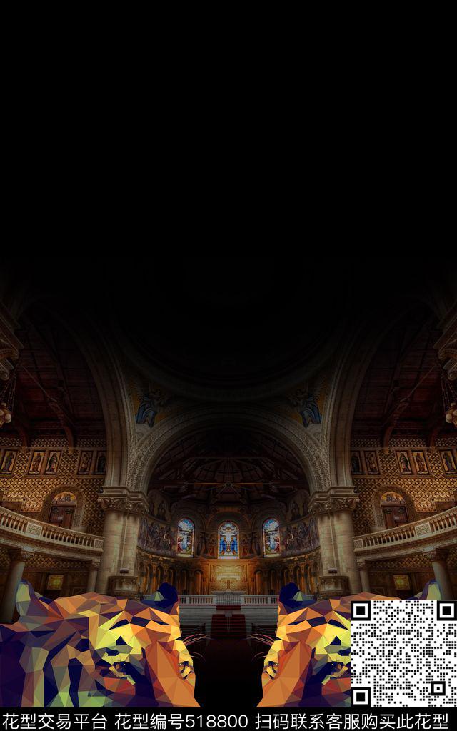 男装定位花老虎数码印花华亿平台下载（图片编号: 518800） - 瓦栏（Walan）