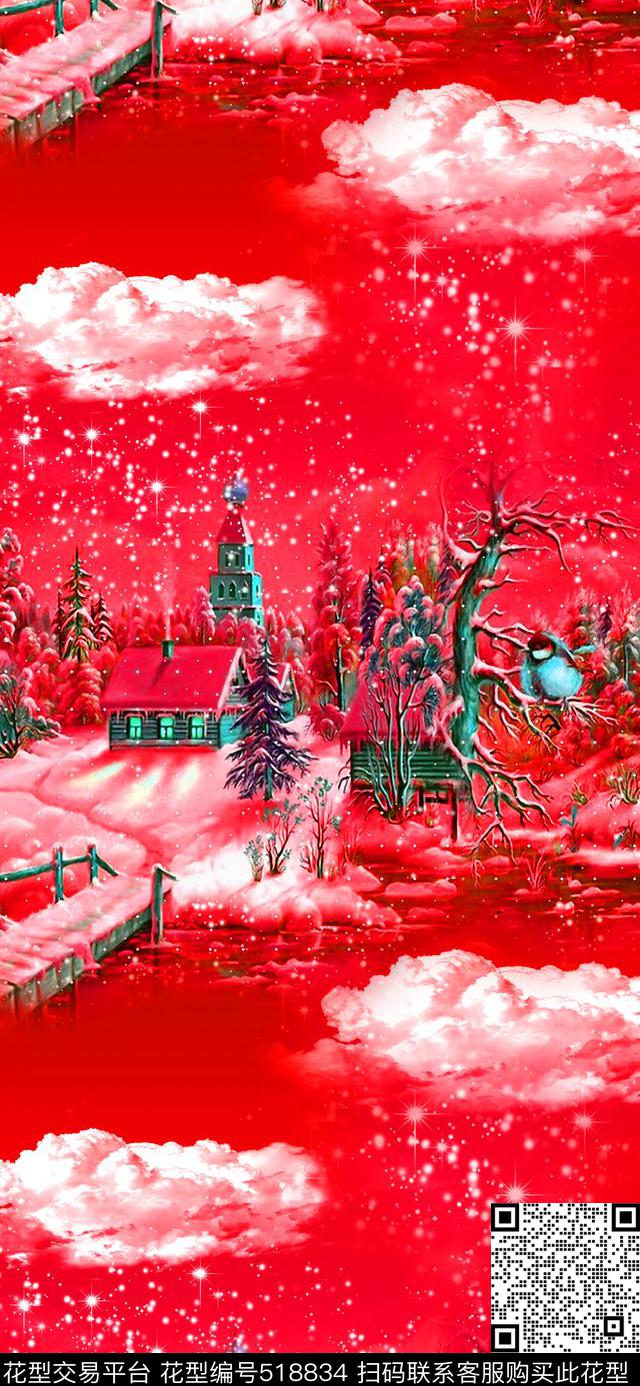 MAX-抽象自然风景流行时尚欧美数码印花华亿平台下载（图片编号: 518834） - 瓦栏（Walan）