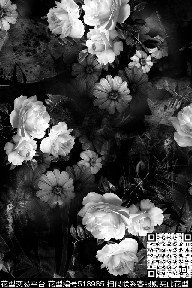 春夏花卉时尚数码印花华亿平台下载（图片编号: 518985） - 瓦栏（Walan）