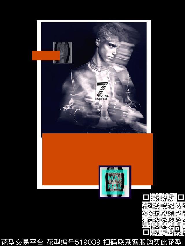几何拼图流行时尚人物数码印花华亿平台下载（图片编号: 519039） - 瓦栏（Walan）