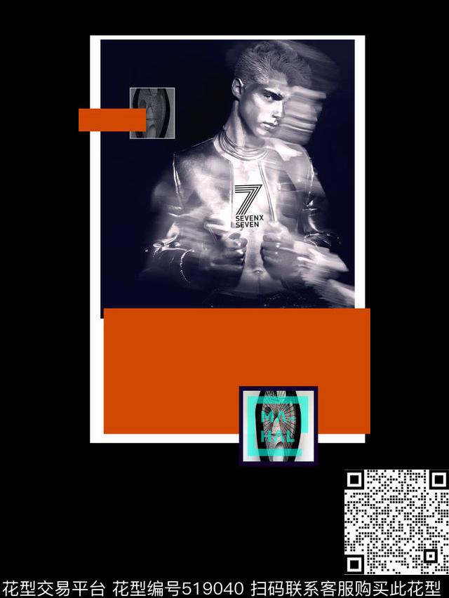 几何拼图流行时尚人物数码印花华亿平台下载（图片编号: 519040） - 瓦栏（Walan）