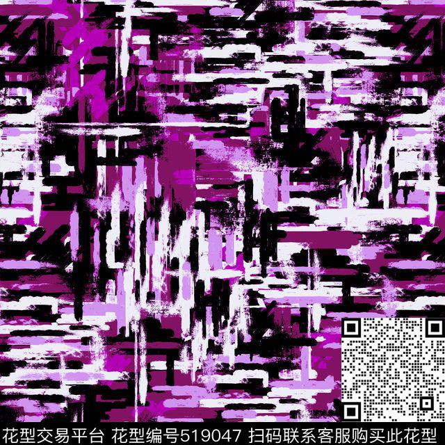 手绘笔触抽象传统印花华亿平台下载（图片编号: 519047） - 瓦栏（Walan）