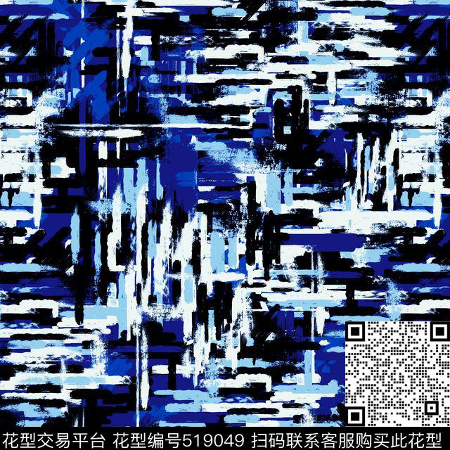 手绘笔触抽象传统印花华亿平台下载（图片编号: 519049） - 瓦栏（Walan）