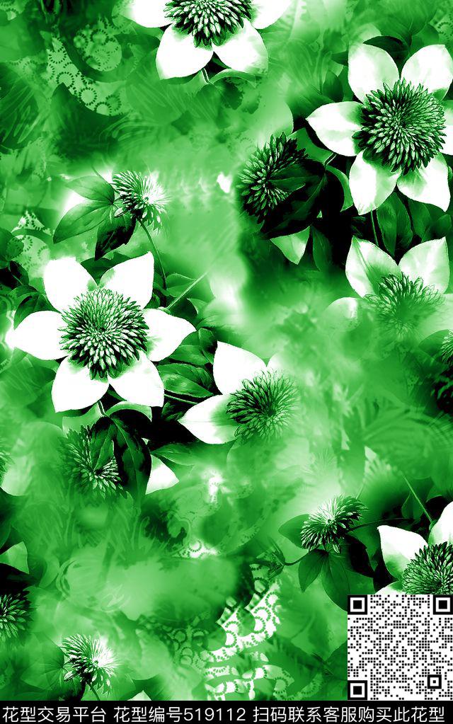 花卉春夏时尚中国风数码数码印花华亿平台下载（图片编号: 519112） - 瓦栏（Walan）