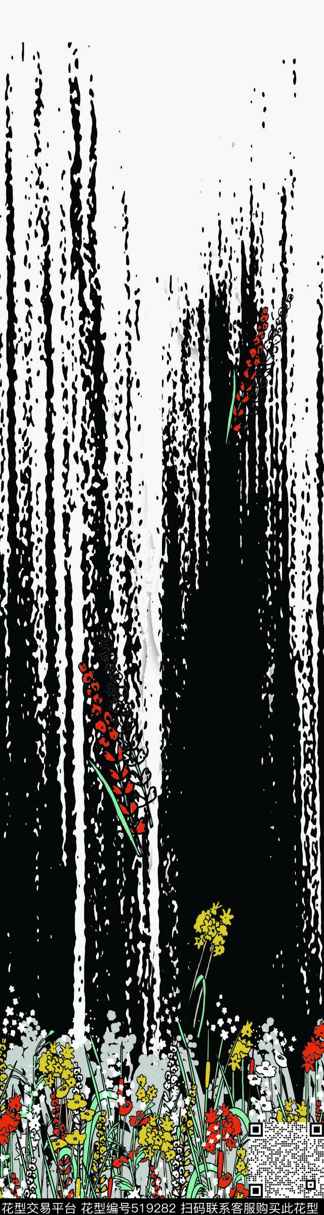 几何抽象传统花传统印花华亿平台下载（图片编号: 519282） - 瓦栏（Walan）