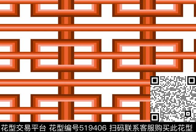 休闲几何格子3D立体几何传统印花华亿平台下载（图片编号: 519406） - 瓦栏（Walan）