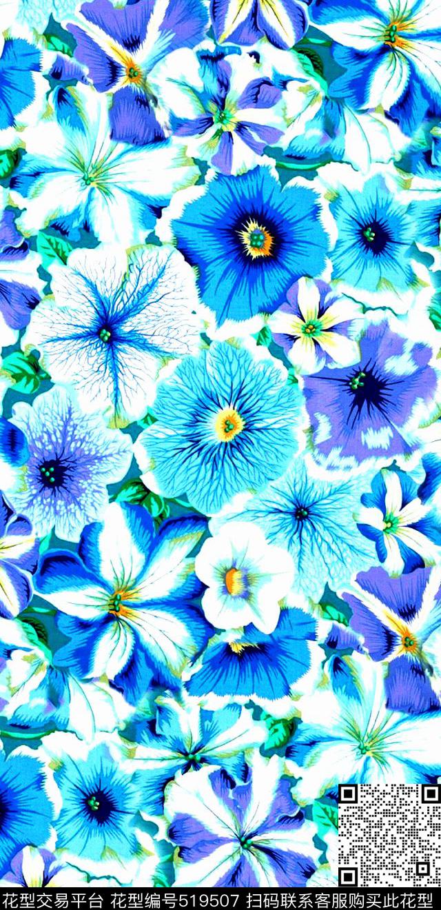 时尚潮流花卉窗帘数码印花华亿平台下载（图片编号: 519507） - 瓦栏（Walan）