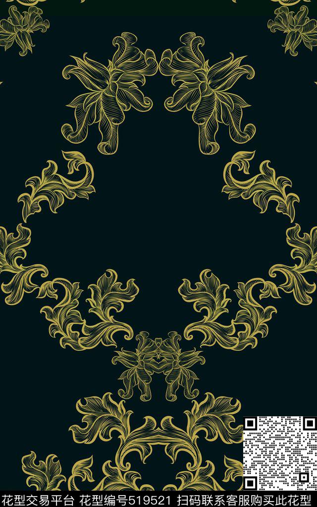 衬衫定位对称传统印花华亿平台下载（图片编号: 519521） - 瓦栏（Walan）