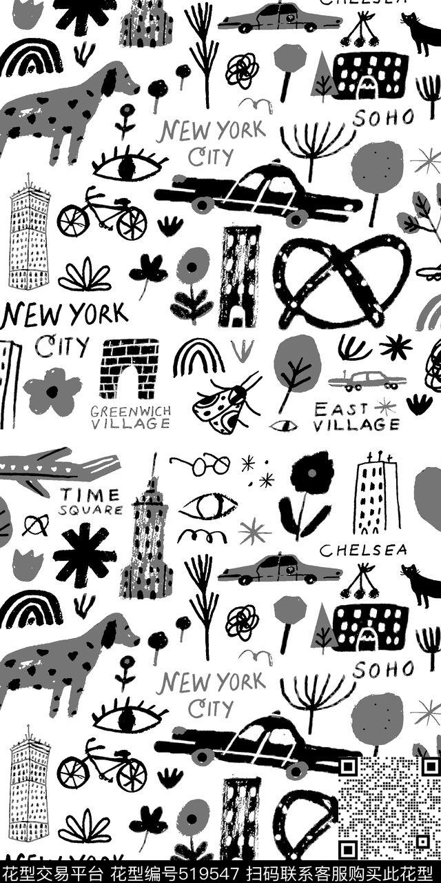 插画儿童画抽象传统印花华亿平台下载（图片编号: 519547） - 瓦栏（Walan）