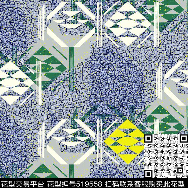 几何扎染华亿平台花卉传统印花华亿平台下载（图片编号: 519558） - 瓦栏（Walan）