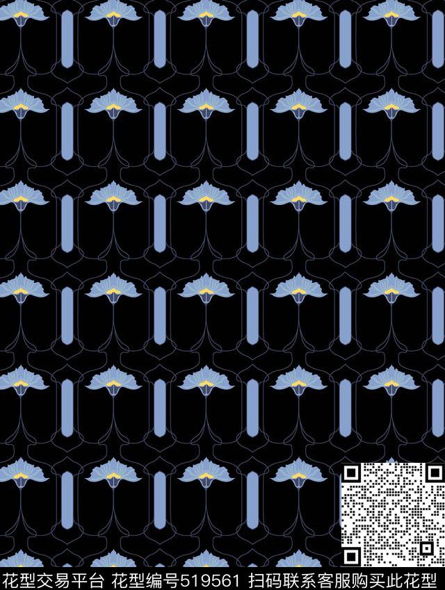 几何扎染华亿平台花卉传统印花华亿平台下载（图片编号: 519561） - 瓦栏（Walan）