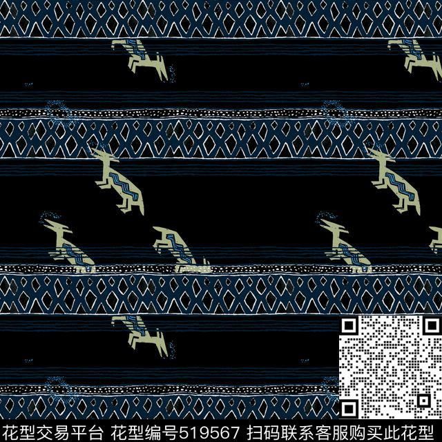 几何线条格子传统印花华亿平台下载（图片编号: 519567） - 瓦栏（Walan）