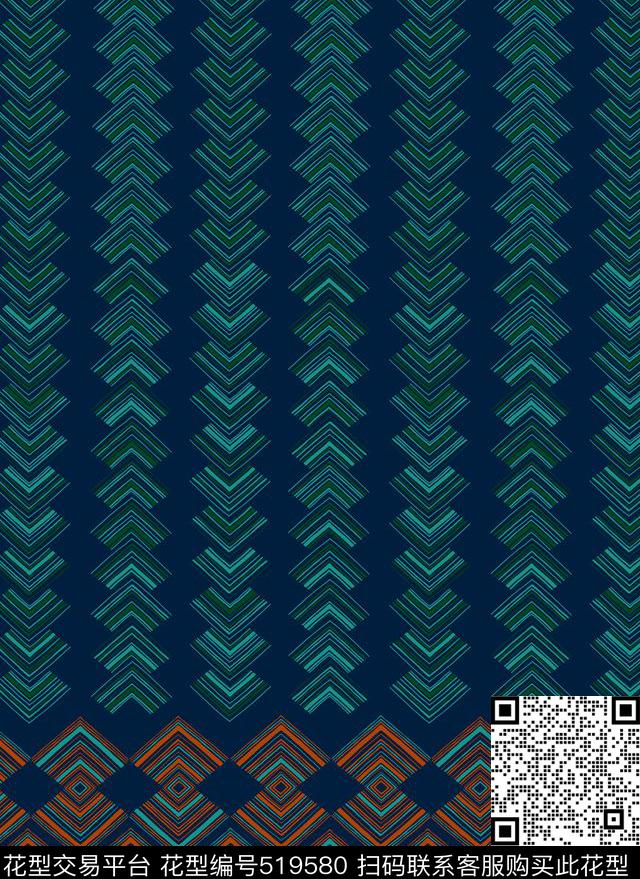 几何线条格子传统印花华亿平台下载（图片编号: 519580） - 瓦栏（Walan）
