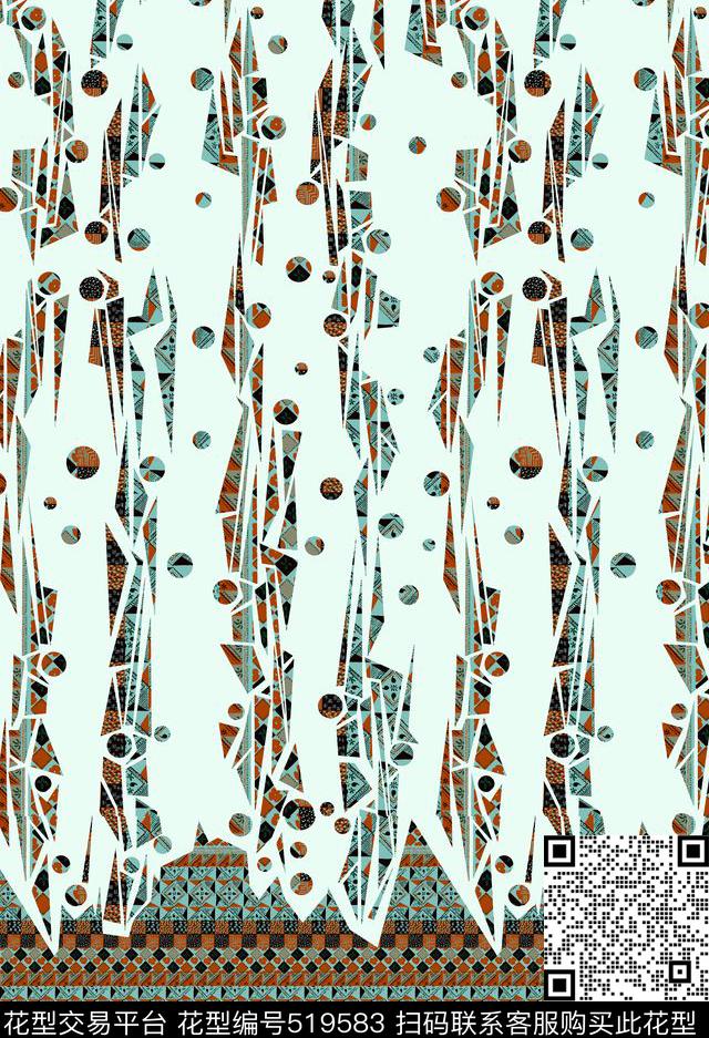 几何线条格子传统印花华亿平台下载（图片编号: 519583） - 瓦栏（Walan）